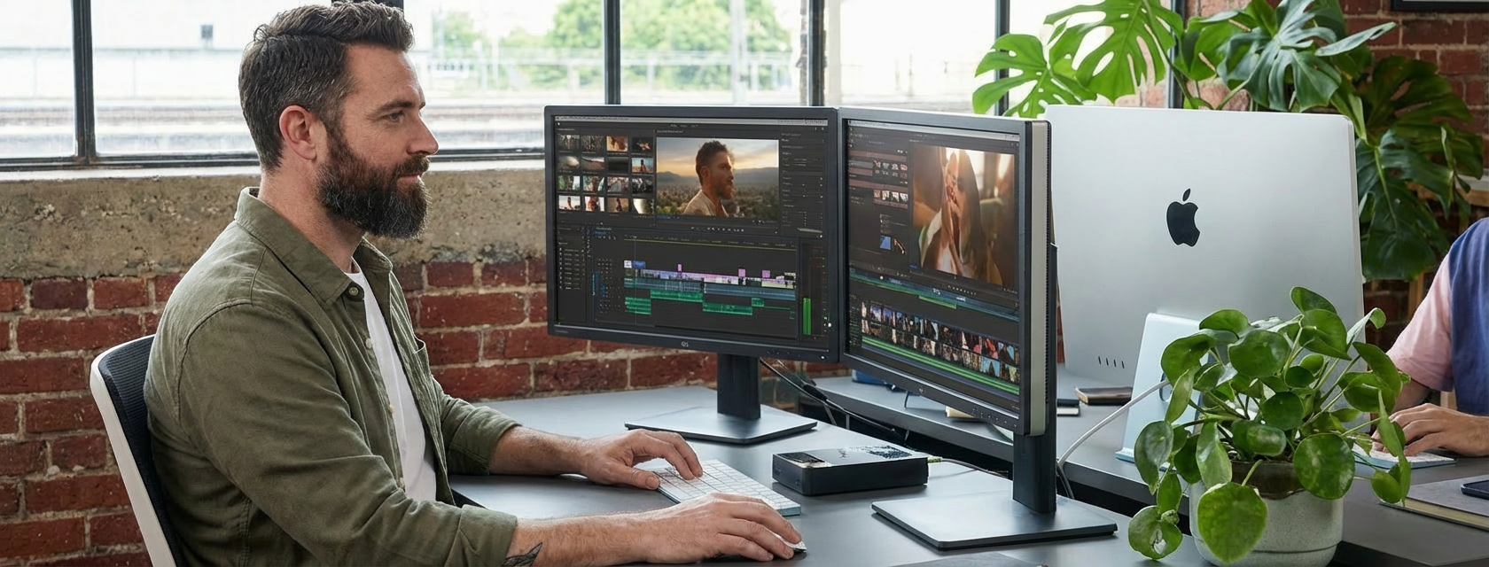 Editor working in Premiere Pro